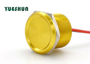 NENHUMA cor de corpo amarela de alumínio Piezo 24VAC do interruptor 25mm do toque da lâmpada 100mA