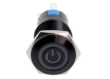 diodo emissor de luz de alumínio preto de Ring Symbol do poder dos olhos do ângulo de interruptor da tecla de 16mm