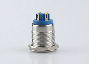 Interruptor de tecla 19mm da montagem do painel do diodo emissor de luz da restauração do auto Pin Terminal Silver Alloy 1NO