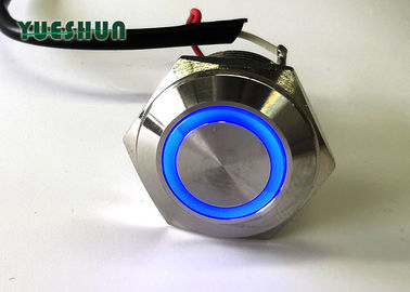 O diodo emissor de luz de aço inoxidável do interruptor de tecla iluminou, interruptor de tecla do metal do diodo emissor de luz 1NO