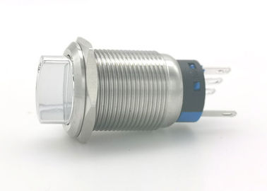 Interruptor de tecla do vândalo da cor de prata anti, interruptor rotativo iluminado metal