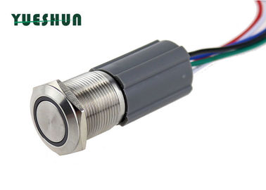 Anti interruptor de tecla de aço inoxidável do vândalo com a fábrica do diodo emissor de luz Iluminated da tomada 12V 24V do chicote de fios