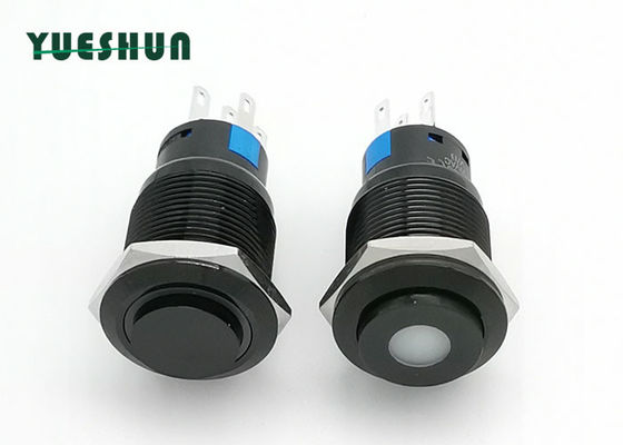 qualidade  19mm Aluminum Push Button Switch High Round Head Blue White LED Lighted Fábrica