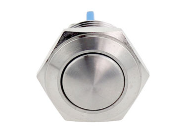 Cabeça redonda da bola do interruptor de tecla 16mm do vândalo do metal impermeável aberto normal da anti