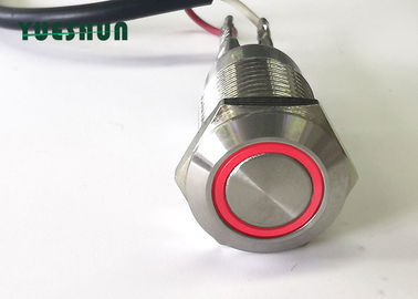 O diodo emissor de luz momentâneo do interruptor de tecla de 12mm iluminou a cor azul vermelha de 12V 24V