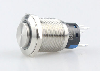 cabeça redonda alta momentânea do interruptor de alimentação IP67 da tecla do metal do diodo emissor de luz do anel 12V