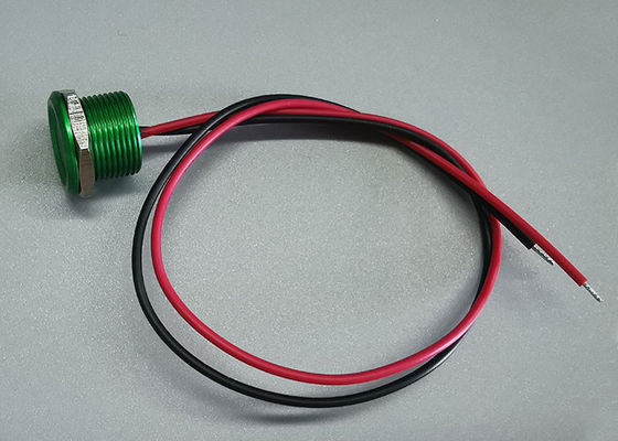 Interruptor Piezo momentâneo do toque do fio Flathead verde de 22mm 15cm