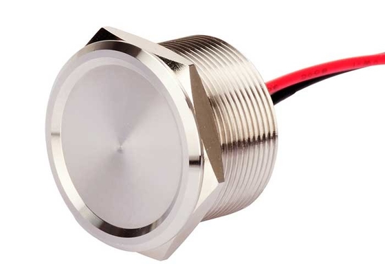 dos fios Piezo momentâneos do metal 2 do interruptor do toque de 25mm Ip69 Rgb cabeça lisa nenhum conduzido
