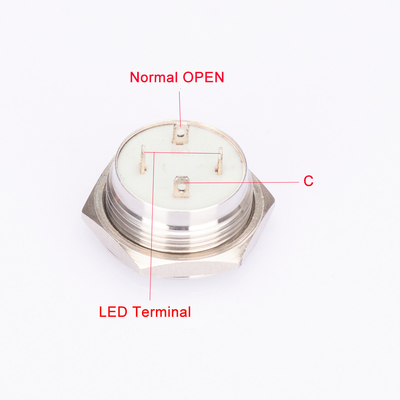 O interruptor de tecla do corpo do metal Ip67 ultra conduziu impermeável iluminado para industrial